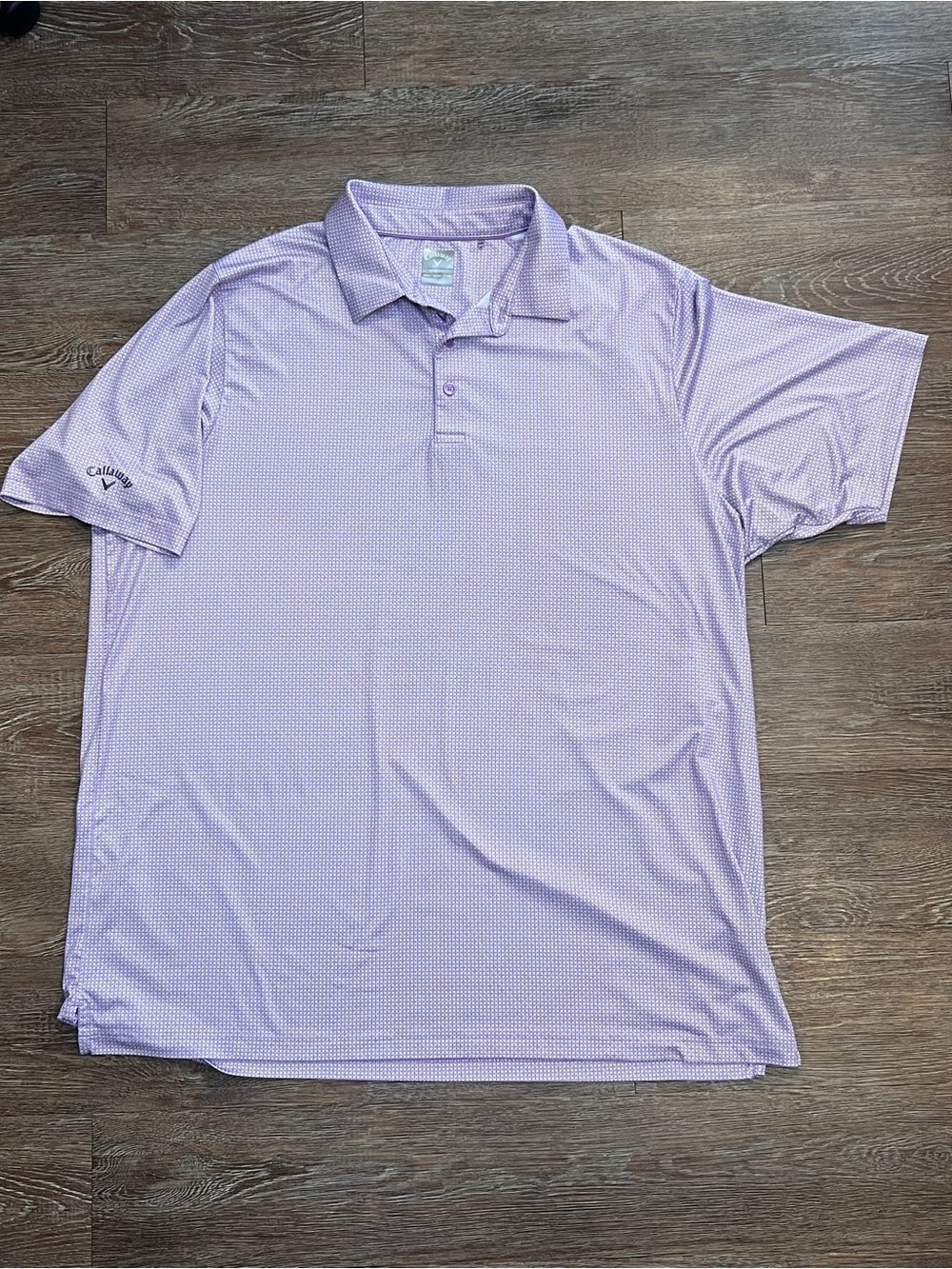 Callaway Opti-Dri Swing Tech Golf Polo Lavender Geometric Print | Size: 2XLT